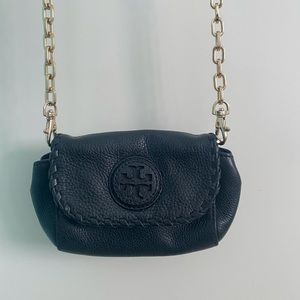 Small Tory Burch Black and Gold Crossbody Bag